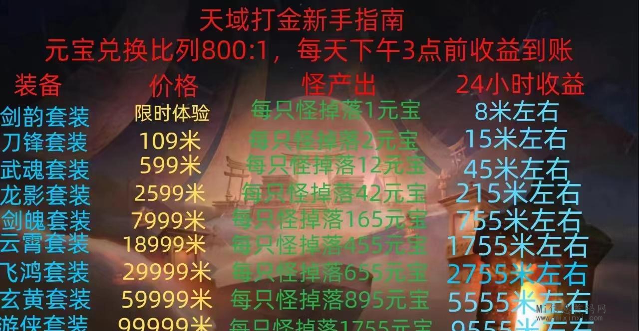 天域传奇，自动进图打怪拾取元宝-首码项目网