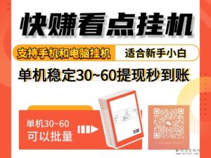 自动阅读 快赚看点、一天300、无脑操作-首码项目网