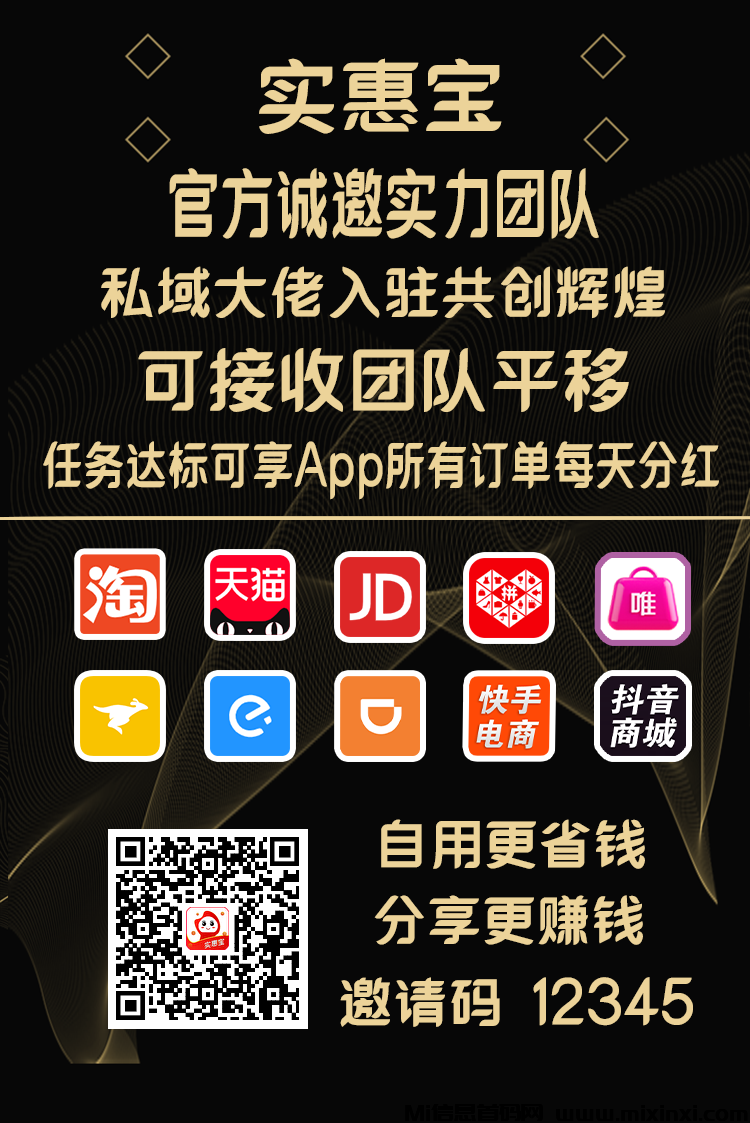 实惠宝返利app诚邀团队私域大佬加入共创辉煌！-首码项目网