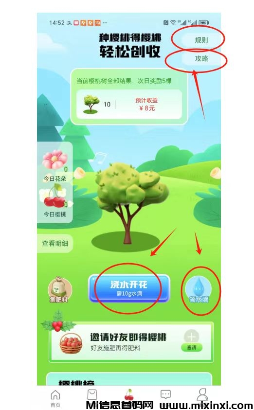 樱桃生活：一款在家种树，领取水滴，浇水一次10G水滴，10G水滴=1肥料，签到就可以0撸！-首码项目网