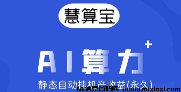慧算宝：纯零撸AI算力，静态挂机，亲测有效-首码项目网