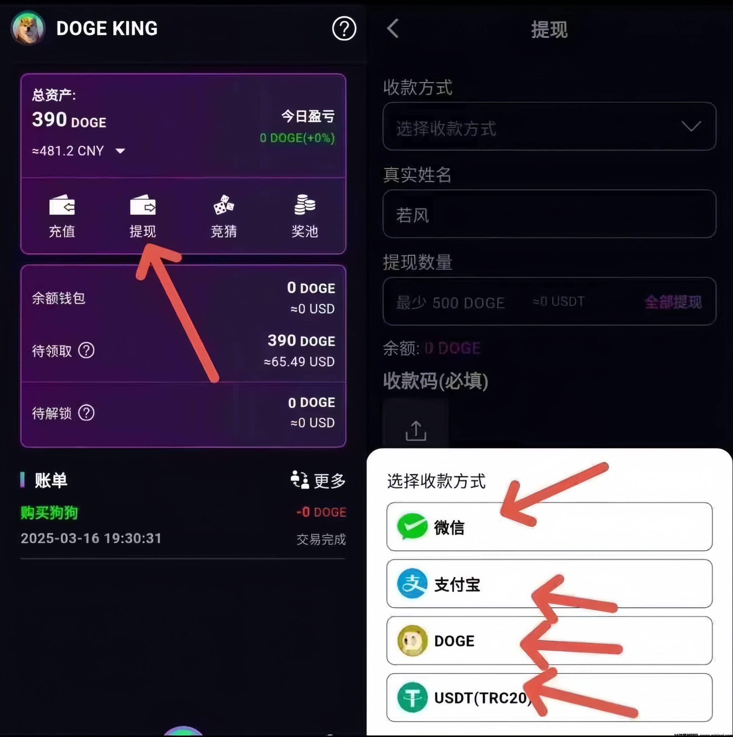 DOGE KING 0投入挂机挖狗狗币赚钱！