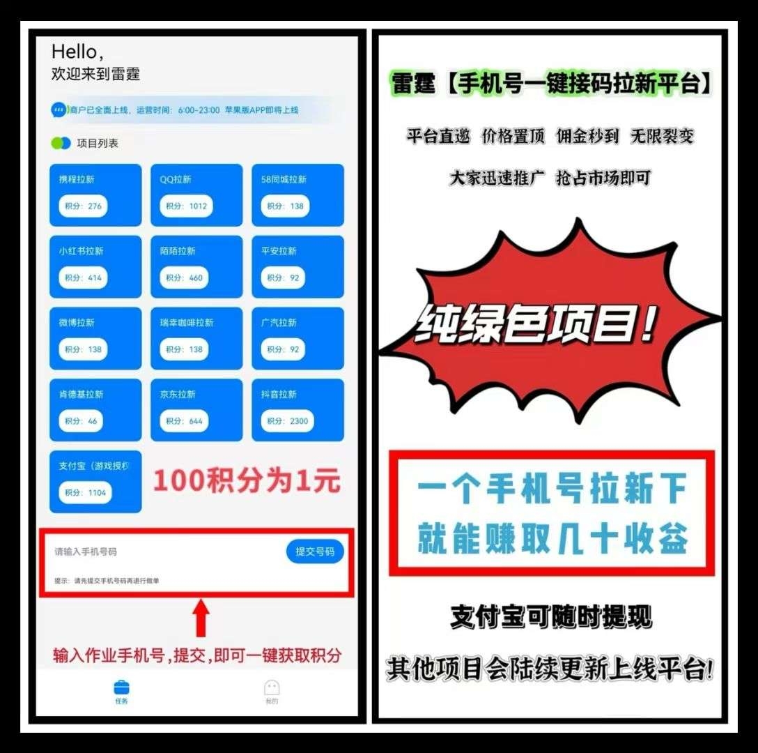 雷霆一键拉新，一手项目，价格置顶老年机项目-首码项目网