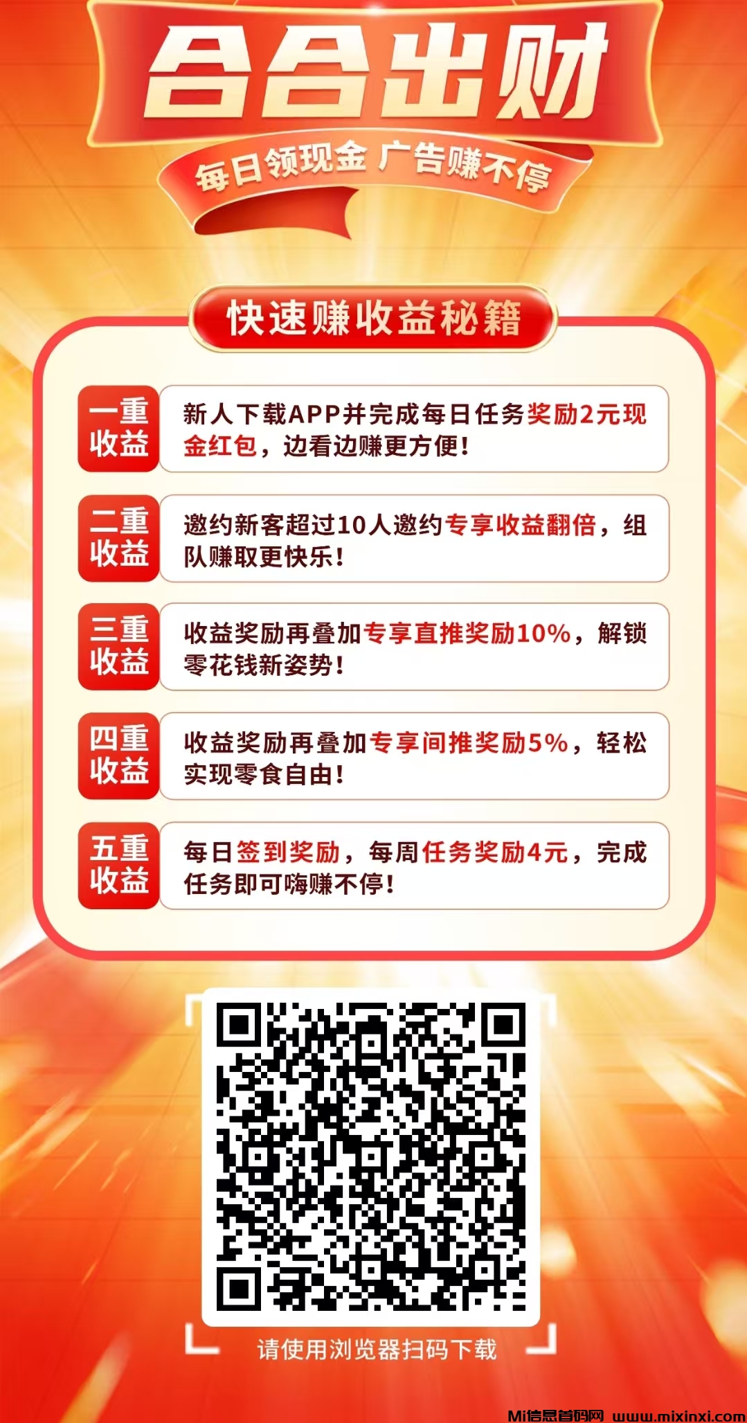 合合出财看广告新火爆，收益无上限，多号多赚-首码项目网